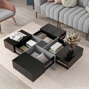 Unique Coffee Table with 4 Hidden Storage Compartments – Modern & Space-Saving Design