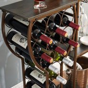 5-Tier Freestanding Wine Rack with Glass Holder & Storage Shelves