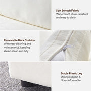 Modular White Chenille Sofa – Soft Seat & Back, Simple & Grand Design, Knock-Down Easy Assembly