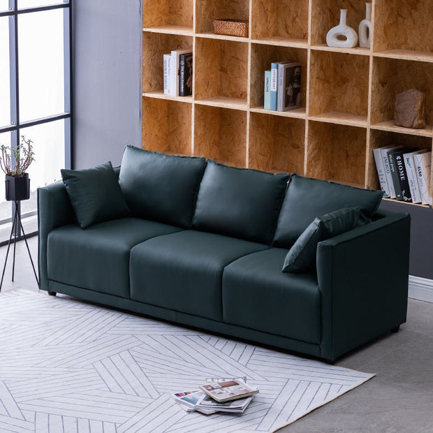 Household Fashion Simple Solid Colour PU Sofa – Modern & Easy-Clean Design