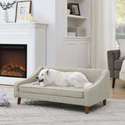 Durable Elevated Dog Sofa Bed with Modern Irregular Armrest – Soft & Comfortable Pet Sofa