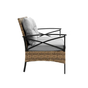 4-Piece Patio Sectional Sofa Set – KD Rattan Wicker Outdoor Garden Furniture