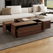 Rectangular Sliding Top Coffee Table with 2 Drawers & Hidden Storage – 47.2" Living Room Design