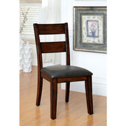 Dark Cherry Solid Wood Dining Chairs – Set of 2, Transitional Style with Padded Leatherette Seats