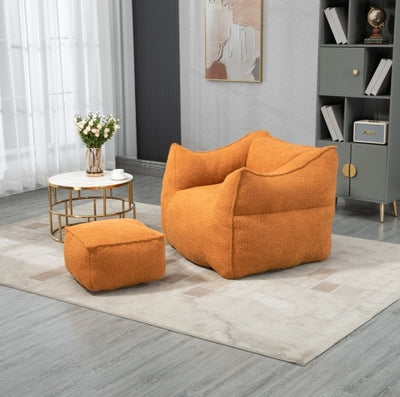 COOLMORE Bean Bag Chair with Footstool – High-Back Lazy Sofa for Adults & Kids, Indoor/Outdoor Use