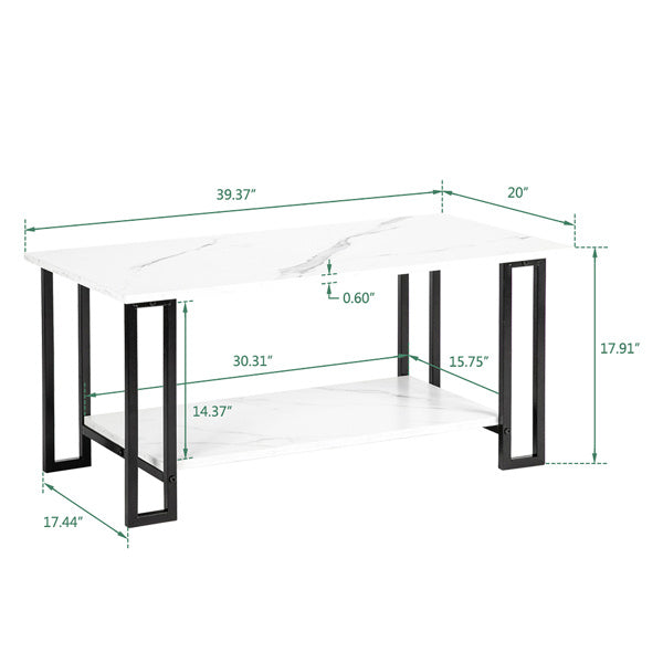 2-Layer Marble Coffee Table – 1.5cm Thick Elegant & Durable Design
