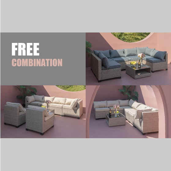 7-Piece Patio Sofa Furniture Set – Outdoor Seating with Comfort & Style