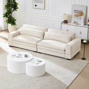 Medieval Modern Fabric Sofa – Beige Sofa for Living Room, Bedroom, Apartment & Home Office
