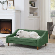 Durable Elevated Dog Sofa Bed with Modern Irregular Armrest – Soft & Comfortable Pet Sofa