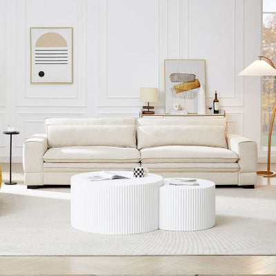 Medieval Modern Fabric Sofa – Beige Sofa for Living Room, Bedroom, Apartment & Home Office