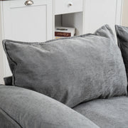 Convertible U-Shaped Combination Sofa with Footstools & Storage – Gray 2-Seater Sofa for Living Room, Bedroom, Office & Small Spaces