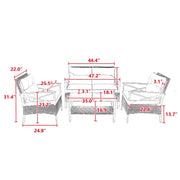 4-Piece Patio Sectional Sofa Set – KD Rattan Wicker Outdoor Garden Furniture