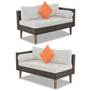 4-Piece Outdoor Wicker Sofa Set – L-Shape Patio Furniture with Colorful Pillows