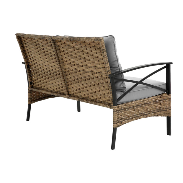 4-Piece Patio Sectional Sofa Set – KD Rattan Wicker Outdoor Garden Furniture