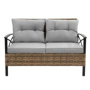 4-Piece Patio Sectional Sofa Set – KD Rattan Wicker Outdoor Garden Furniture