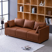 Household Fashion Simple Solid Colour PU Sofa – Modern & Easy-Clean Design