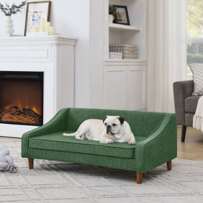 Durable Elevated Dog Sofa Bed with Modern Irregular Armrest – Soft & Comfortable Pet Sofa