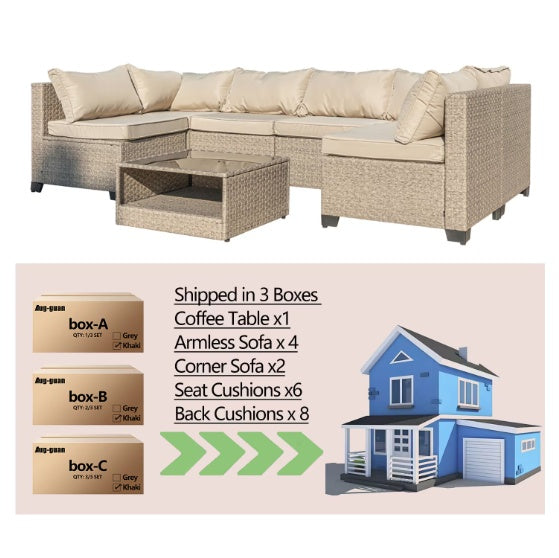 7-Piece Patio Sofa Furniture Set – Outdoor Seating with Comfort & Style