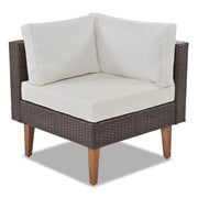 4-Piece Outdoor Wicker Sofa Set – L-Shape Patio Furniture with Colorful Pillows