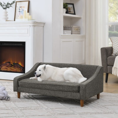 Durable Elevated Dog Sofa Bed with Modern Irregular Armrest – Soft & Comfortable Pet Sofa