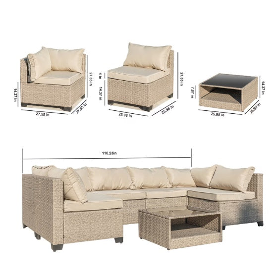 7-Piece Patio Sofa Furniture Set – Outdoor Seating with Comfort & Style
