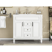 36'' Bathroom Vanity with Top Sink – Modern Storage Cabinet with 2 Soft-Closing Doors & 2 Drawers