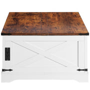 Vintage White Multi-Functional Lifting Coffee Table – Modern 90cm Design for Living & Dining