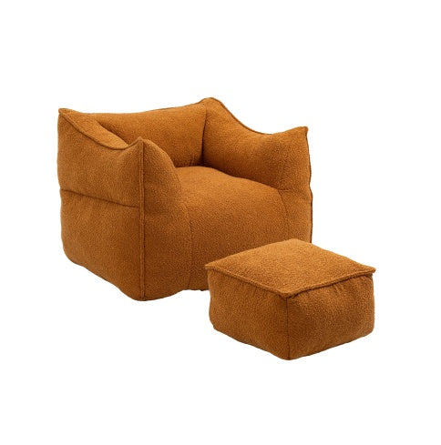 COOLMORE Bean Bag Chair with Footstool – High-Back Lazy Sofa for Adults & Kids, Indoor/Outdoor Use