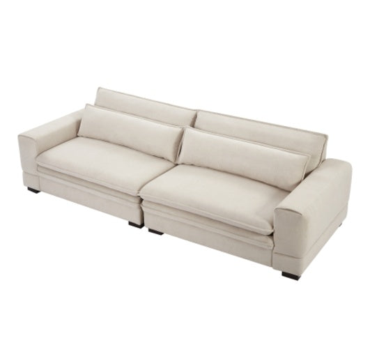 Medieval Modern Fabric Sofa – Beige Sofa for Living Room, Bedroom, Apartment & Home Office