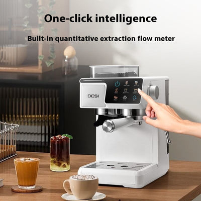 Double Extraction Espresso Coffee Machine – Household Steam Milk Frother for Barista-Style Drinks