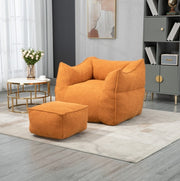 COOLMORE Bean Bag Chair with Footstool – High-Back Lazy Sofa for Adults & Kids, Indoor/Outdoor Use
