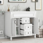 36'' Bathroom Vanity with Top Sink – Modern Storage Cabinet with 2 Soft-Closing Doors & 2 Drawers