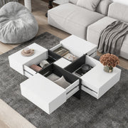 Unique Design Coffee Table with 4 Hidden Storage Compartments – Stylish & Functional