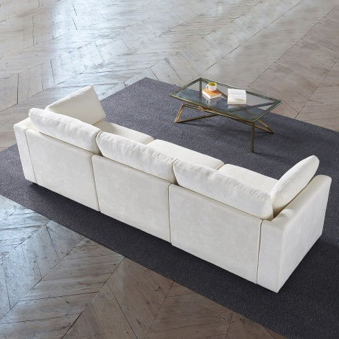 Modular Grey Chenille Sofa – Soft Seat & Back, Simple & Grand Design, Knock-Down Easy Assembly
