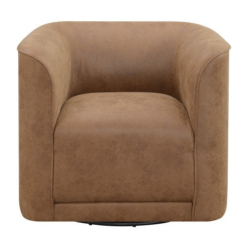 Wallace Bay Brella Brown Swivel Accent Chair – Modern Living Room Chair with Comfort & Style