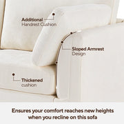 Modular White Chenille Sofa – Soft Seat & Back, Simple & Grand Design, Knock-Down Easy Assembly