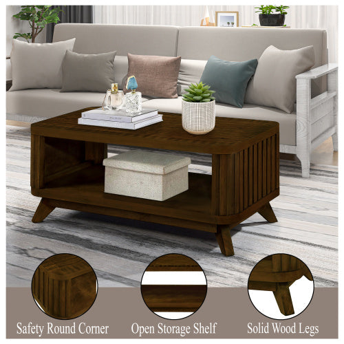 Rectangular Wooden Coffee Table – Classic & Durable Design for Living Room