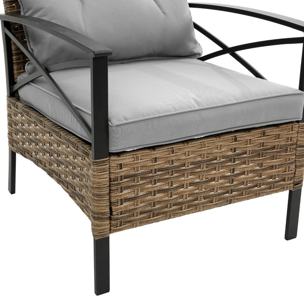4-Piece Patio Sectional Sofa Set – KD Rattan Wicker Outdoor Garden Furniture