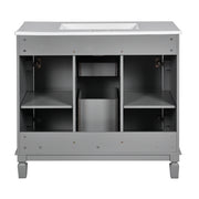 36'' Modern Bathroom Vanity with Top Sink – Freestanding Storage Cabinet with 2 Soft-Closing Doors, 2 Drawers & Single Sink Design for Stylish Bathrooms