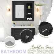 30'' Bathroom Vanity with Top Sink – Modern Cabinet with 2 Drawers, Tip-Out Drawer & Mirror