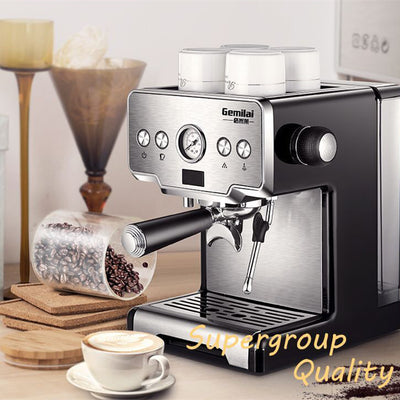 Italian Semi-Automatic Coffee Maker – Compact High-Pressure Machine with Steam Milk Frother