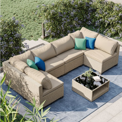 7-Piece Patio Sofa Furniture Set – Outdoor Seating with Comfort & Style