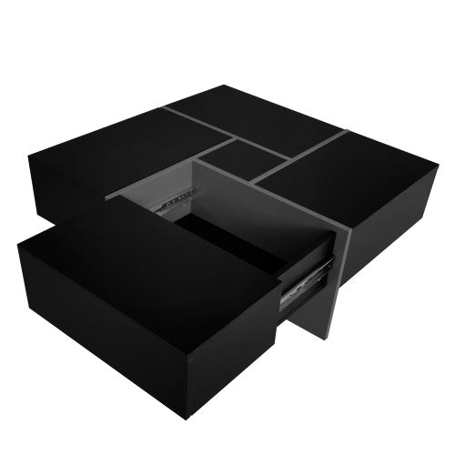 Unique Coffee Table with 4 Hidden Storage Compartments – Modern & Space-Saving Design
