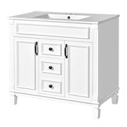 36'' Bathroom Vanity with Top Sink – Modern Storage Cabinet with 2 Soft-Closing Doors & 2 Drawers
