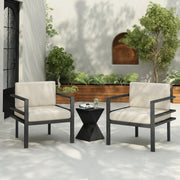 27.7" Modern Outdoor Lounge Chair with Aluminum Frame & Weather-Resistant Cushions – Sleek Patio Design