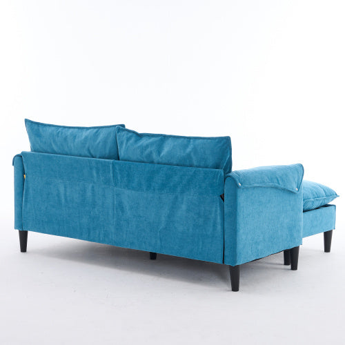 Convertible U-Shaped Combination Sofa with Footstools & Storage – Gray 2-Seater Sofa for Living Room, Bedroom, Office & Small Spaces